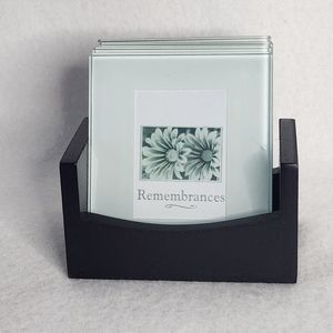 Cherished Accents Glass Photo Coasters Set Of 4 Designed To Hold A Small Photo